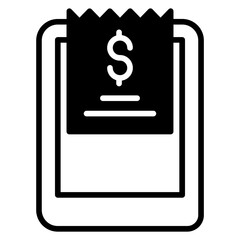 Tablet Invoice solid glyph icon