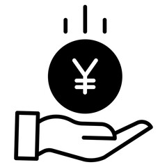 Yen Save solid glyph icon