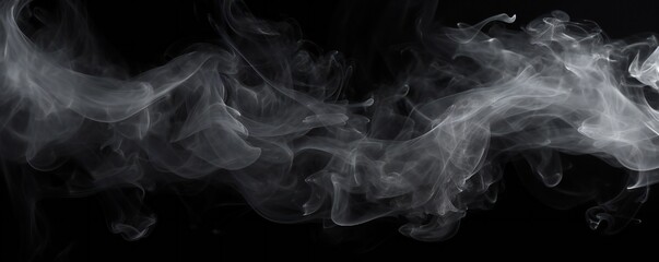 Smoke bursting out on black background Generative AI - obrazy, fototapety, plakaty
