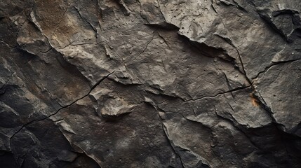 Textured stone background created by a dark brown, rough mountain surface with prominent cracks. Substantial space available for design.
 - obrazy, fototapety, plakaty