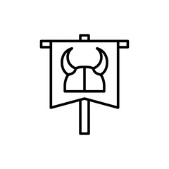 Viking banner outline icons, minimalist vector illustration ,simple transparent graphic element .Isolated on white background