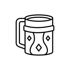 Antique glass outline icons, minimalist vector illustration ,simple transparent graphic element .Isolated on white background