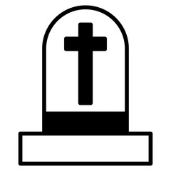 Obraz premium Tombstone solid glyph icon