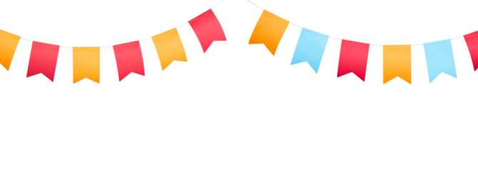 party flag border isolated copy space