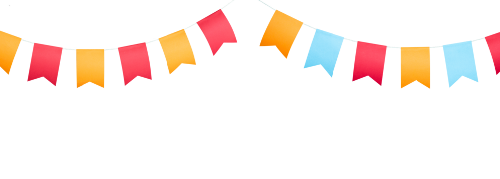 party flag border isolated copy space