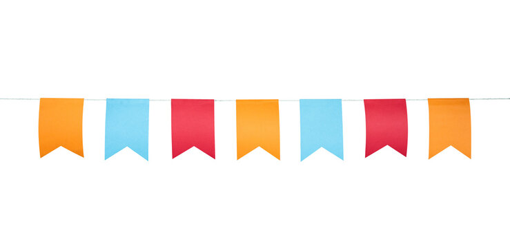 Colorful festive flag border isolated