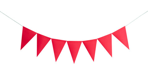 Red party decoration paper isolated
