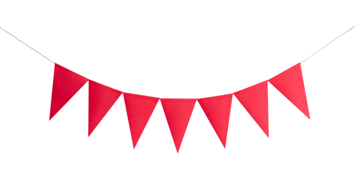 Red party decoration paper isolated