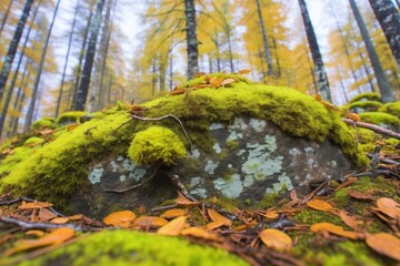 moss-covered forest boulder