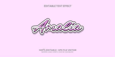 Editable 3d Purple and white text effect. Fancy font style perfect for logotype, title or heading text.