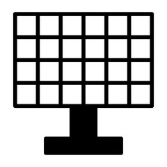 Solar panel solid glyph icon