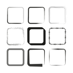 Hand drawn rectangular frames. Square frames set. Vector illustration. EPS 10.