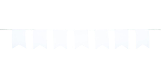 Hanging white party flag border isolated