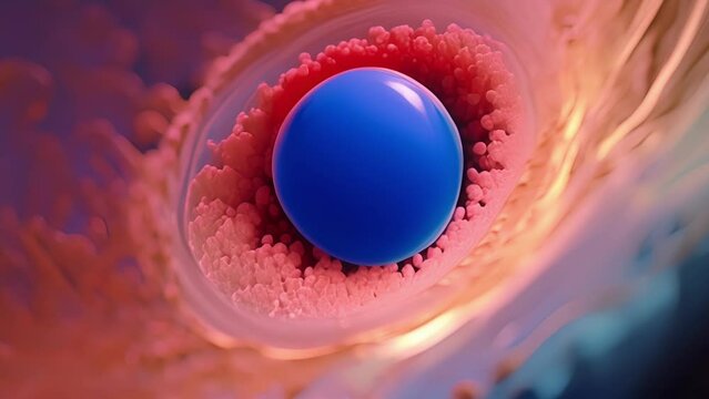 Closeup view of the otic vesicle in a human embryo, showcasing the incredible intricacy of this vital structure in the early development of the ear.