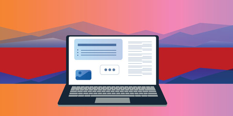 Background. Concept of social networks, freelance. New generation. Digital nomad. Vector illustration. 
