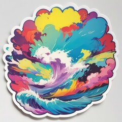 Fototapeta na wymiar sticker colorful the sea 3