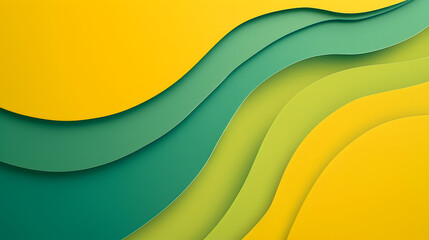 Yellow green shapeless flat abstract background with waves