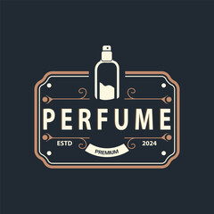 Simple minimalist perfume logo beauty product brand template perfume bottle design - obrazy, fototapety, plakaty