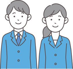 笑顔の会社員の上半身イラスト