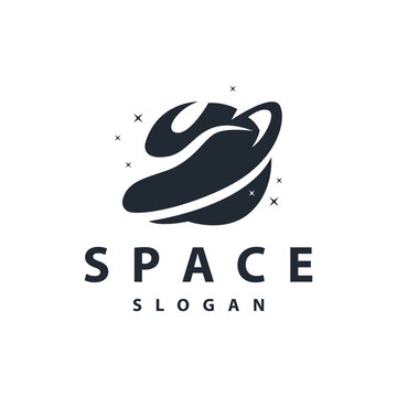 Space logo modern design planet template illustration simple circle inspiration model