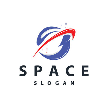 Space logo modern design planet template illustration simple circle inspiration model