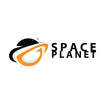 Space logo modern design planet template illustration simple circle inspiration model