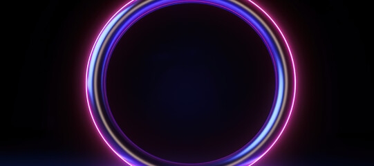 colorful circle of neon lights 23