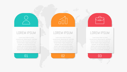 Business infographic vector illustration 3 steps or options with icons