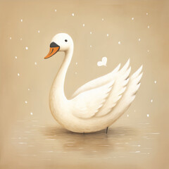 Obraz premium white swan on the water