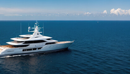 Fototapeta na wymiar Luxury white yacht in ocean
