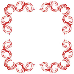 Love Frame Valentine's Day Ornament Line. Women's Mother's Day Ornament Border