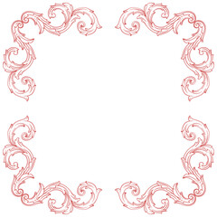 Love Frame Valentine's Day Ornament Line. Women's Mother's Day Ornament Border