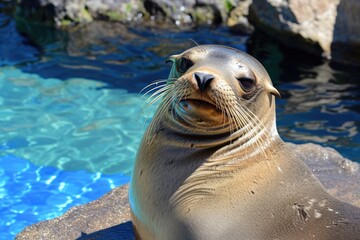 Obraz premium sea lion on the beach