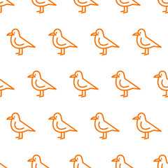 Seamless pattern with orange pigeon