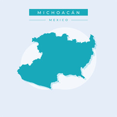 Vector illustration vector of Michoacán  map Mexico