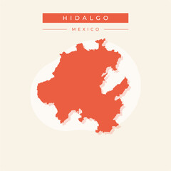 Vector illustration vector of Hidalgo map Mexico