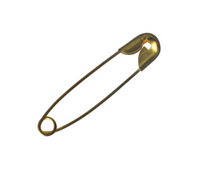 Gold safety pin isolated element