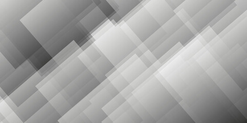 Abstract white and gray background design with layers of textured white transparent material in triangle and squares shapes. White color technology concept geometric line vector background.