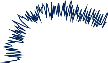 An abstract transparent wavy scribble line design element.