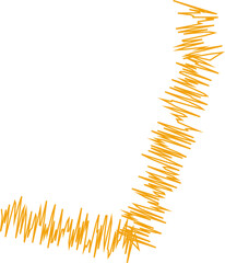 An abstract transparent wavy scribble line design element.