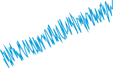 An abstract transparent wavy scribble line design element.