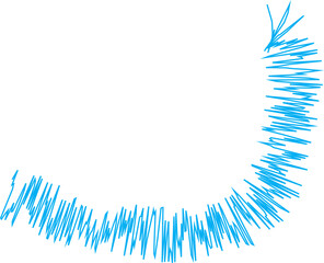 An abstract transparent wavy scribble line design element.