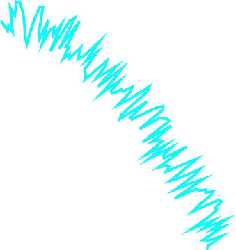 An abstract transparent wavy scribble line design element.