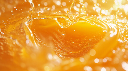 Close Up Of Orange Juice Swirl. Copy paste area for texture