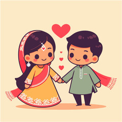 Couple Clip Art Icon Vector for Valentine