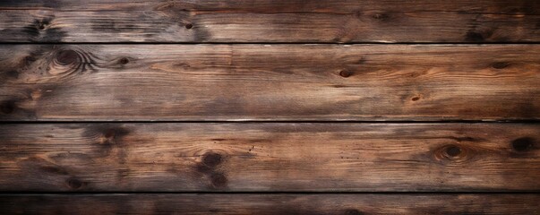Fototapeta na wymiar Wood plank top desk background, above view. Closeup grunge brown wooden oak table Generative AI
