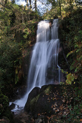 Fototapeta na wymiar Waterfall of a mountain river in the north of Portugal, Gerês mountain