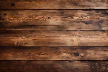 Obraz na płótnie Canvas Wood plank top desk background, above view. Closeup grunge brown wooden oak table Generative AI
