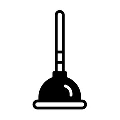 Plunger solid glyph icon