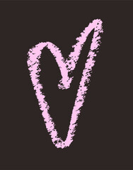 Simple heart drawn with crayons